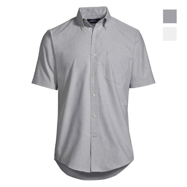 [48] Lands End Unisex Short Sleeve Button Down Oxford Shirt